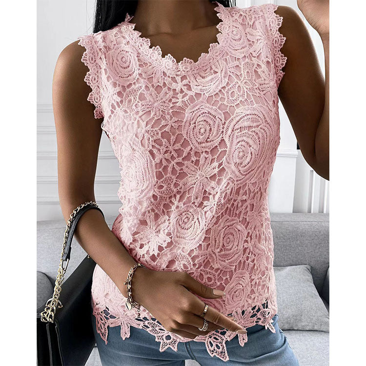 Women's Summer Lace Vest Tops in Sizes S-5XL