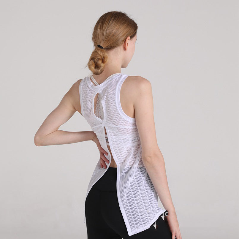 Summer Hollow Back Women's Yoga Tank Top (Two Wear)