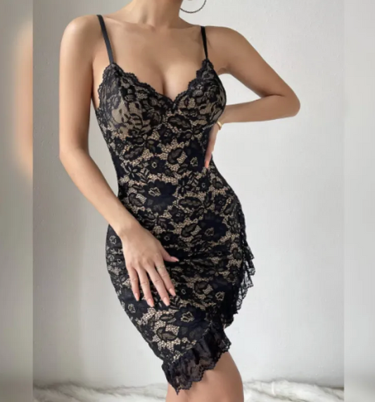 Lace Floral Bodycon Dress