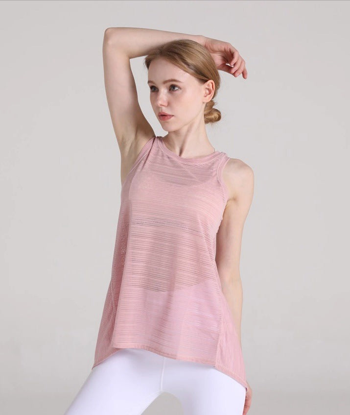Summer Hollow Back Women's Yoga Tank Top (Two Wear)