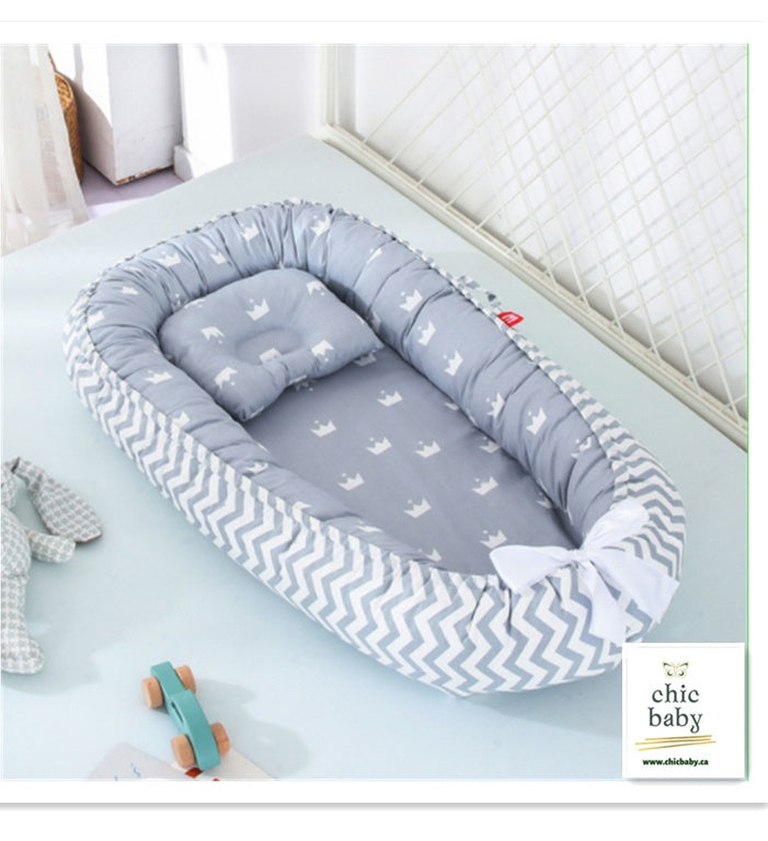 Baby Removable & Washable, Portable Cotton Cradle Travel Bed Crib, For Children Infant Kids