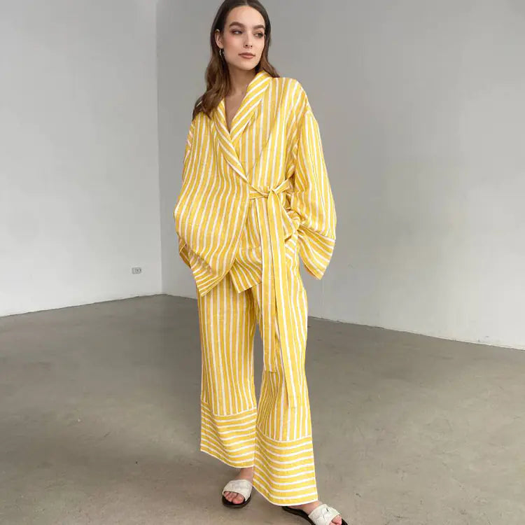 Women's 2-Piece Striped Casual Set