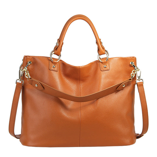High-grade first layer cowhide leather handbags. Shoulder slung tote bag