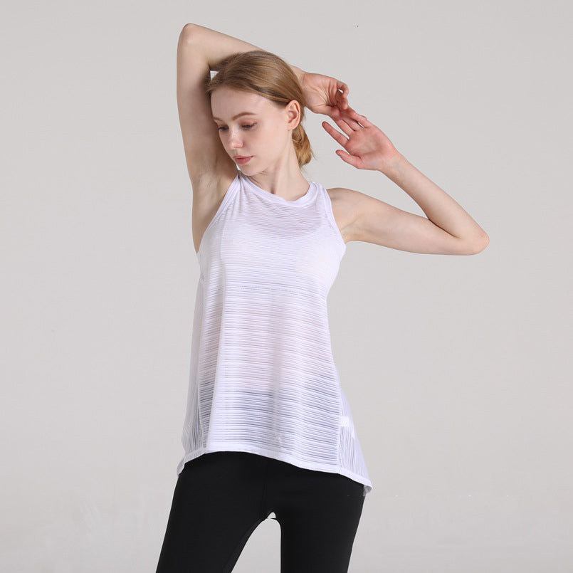 Summer Hollow Back Women's Yoga Tank Top (Two Wear)