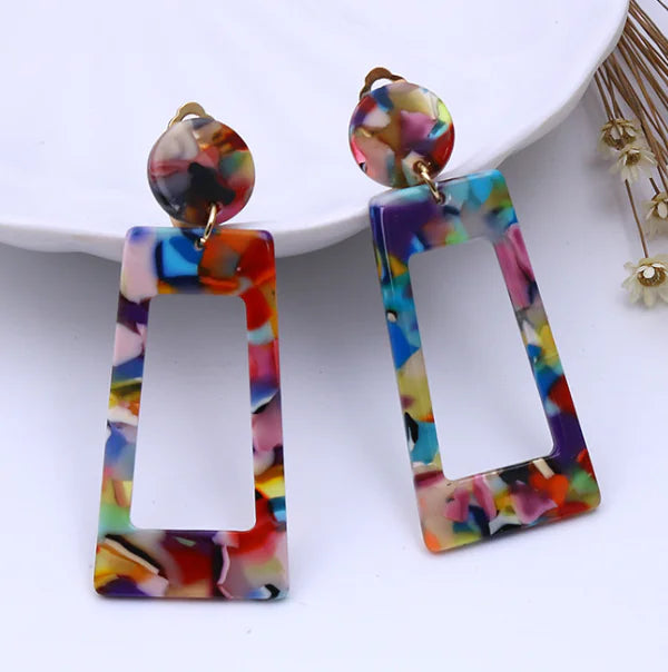 Trendy Acrylic Geometric Earrings for Women