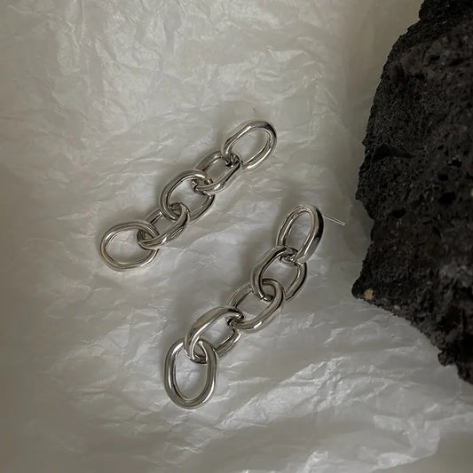 Korean Statement Chain Earrings for Stylish Women