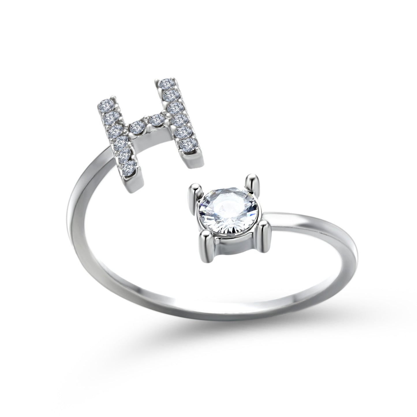 Adjustable 26 Initial Letter Rings. Fashion Simple Elegant Jewelry for Women