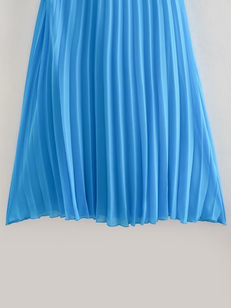 Summer Women's Dress with Ruffled Neckline