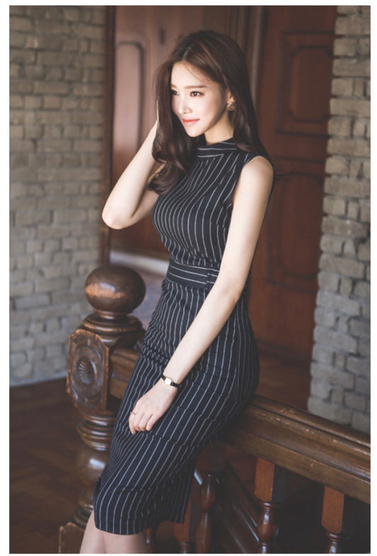 Fashion Striped Bodycon Dress