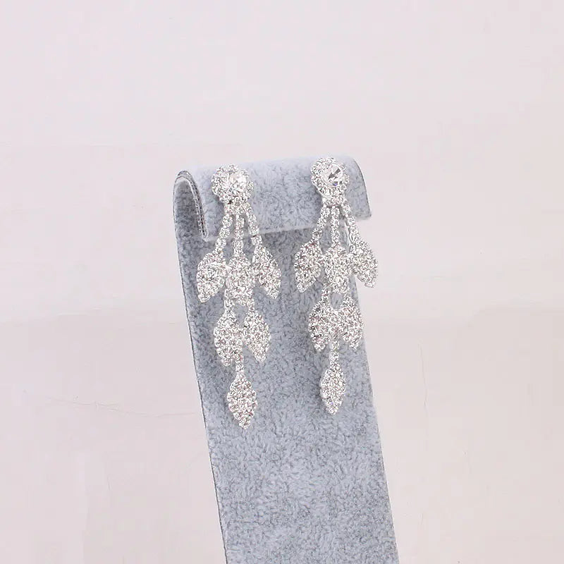 Bride Jewelry Set: Rhinestone Necklace & Earrings