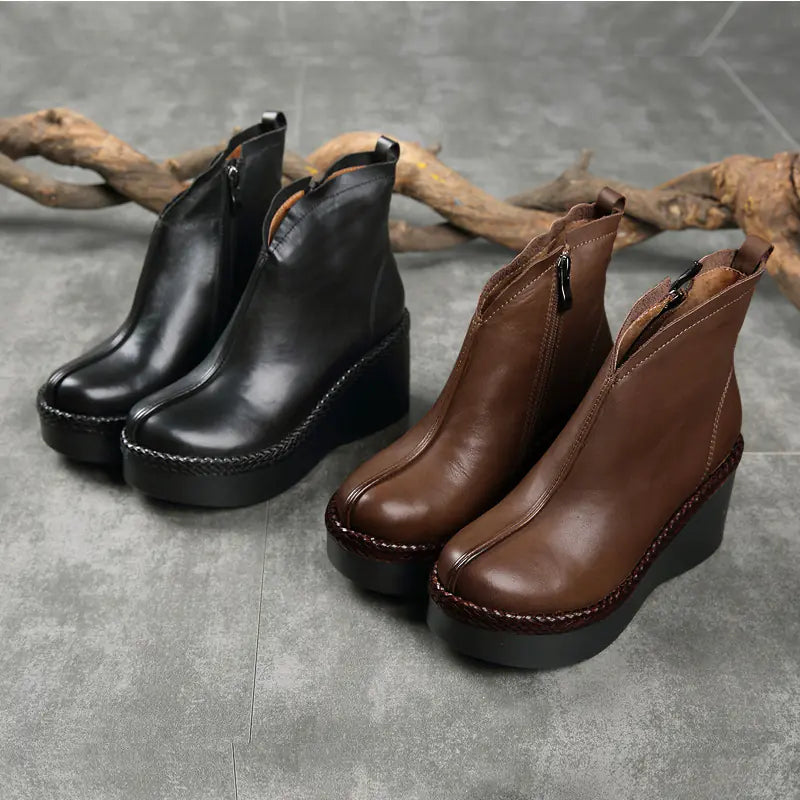 Handmade Leather Ankle Boots for Women - Casual Style