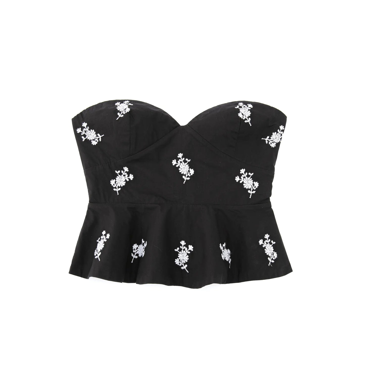 Embroidered Floral Chiffon Top and Slip Skirt Set