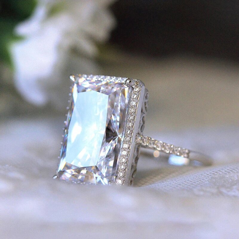 Bright Rectangular Eye-catching Ring Fashion Simple Jewelry rings