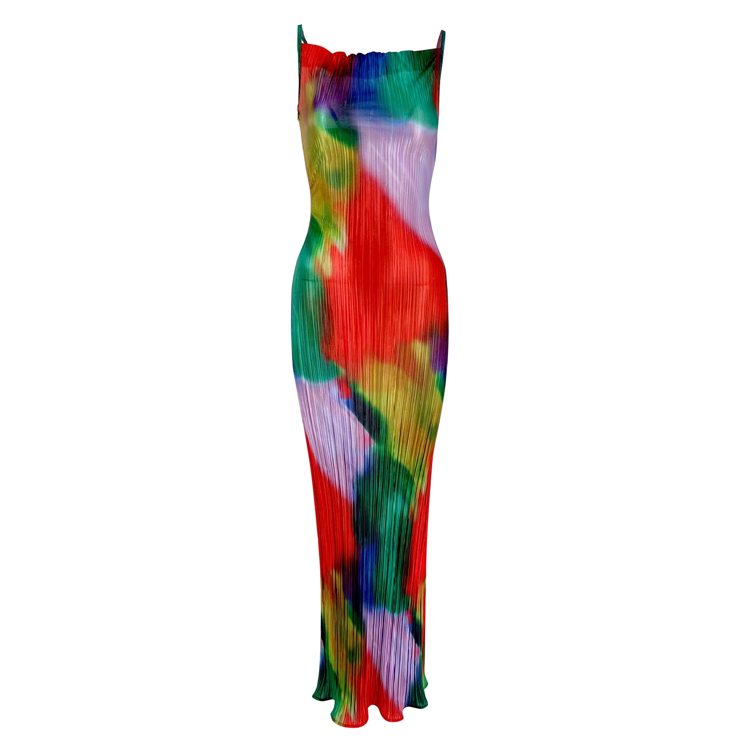 Women's Print Pleated Slim Fit Cami Dress HY009