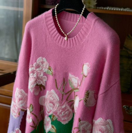 Round Neck Long Sleeve Niche Commute Tops