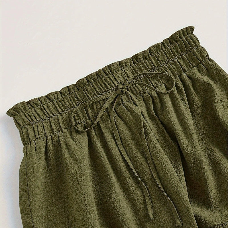 Women's Solid Color High-Waist. Knot Detail Flowy Pleated Midi Skirt - Elegant A-Line Skirt For Spring Summer