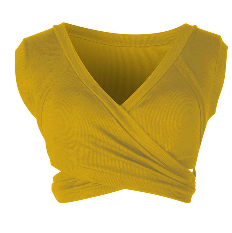 Women's Sleeveless Tie Crop Top Tank Top