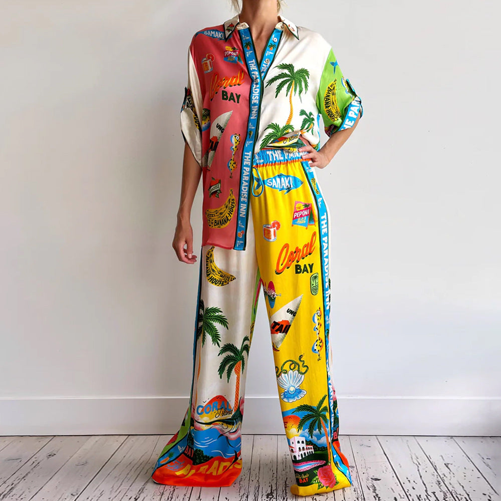 Women's Casual Printed Two-Piece Set