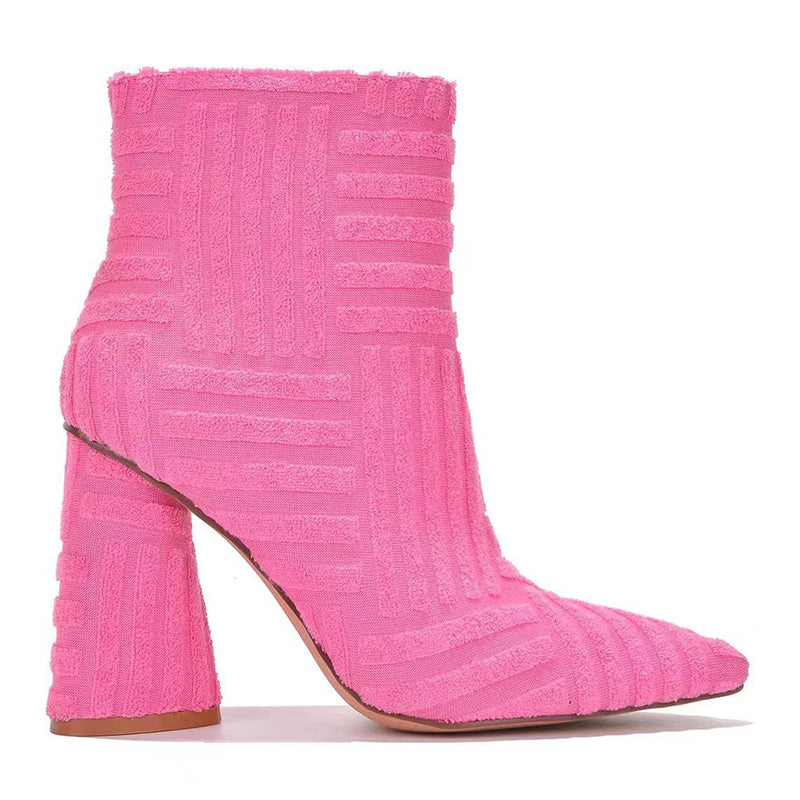 Women Fashion Pionted Toe Heel Boots Shoes