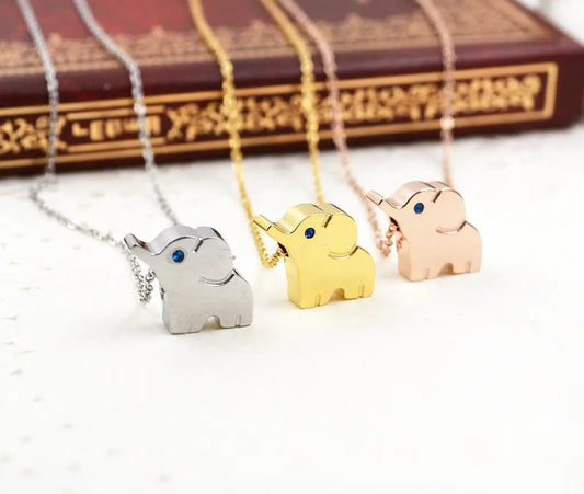 18K Rose Gold Fashion Elephant Necklace for Women