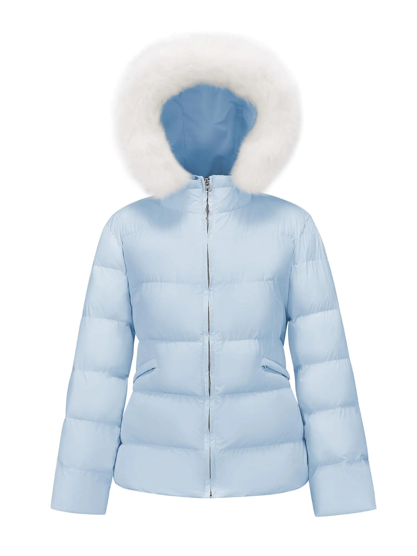 WULFUL Womens Winter Warm Lightweight Coat. Thicken Puffer Jackets with Faux-Fur Hood