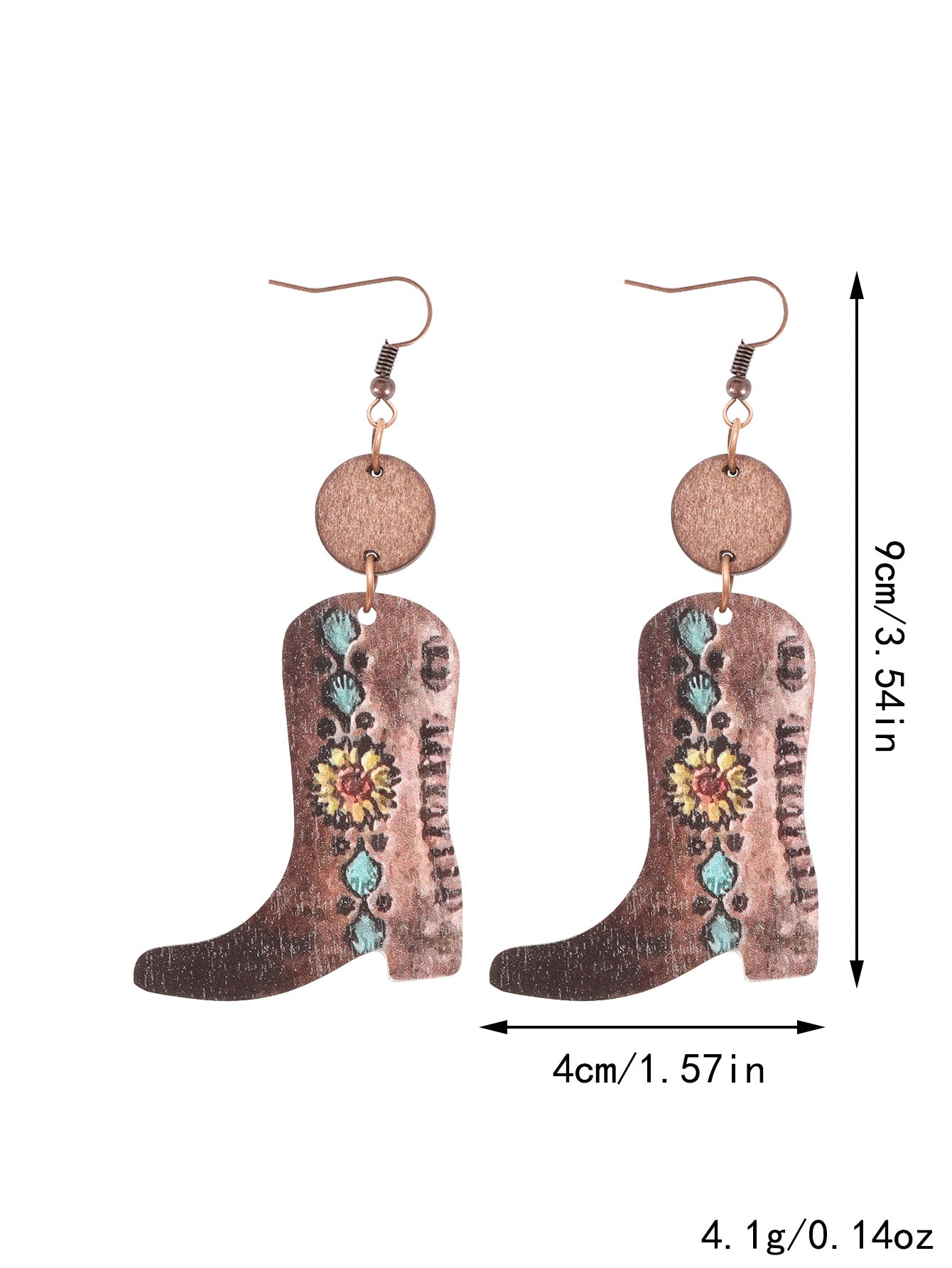 Western Floral Earrings - Vintage Style for Women