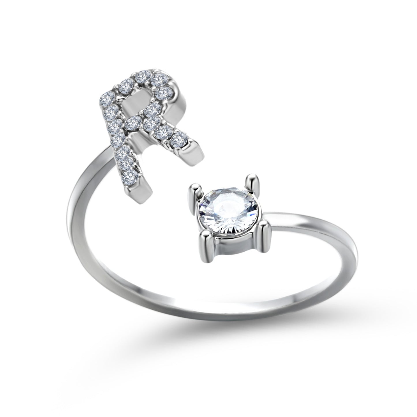 Adjustable 26 Initial Letter Rings. Fashion Simple Elegant Jewelry for Women