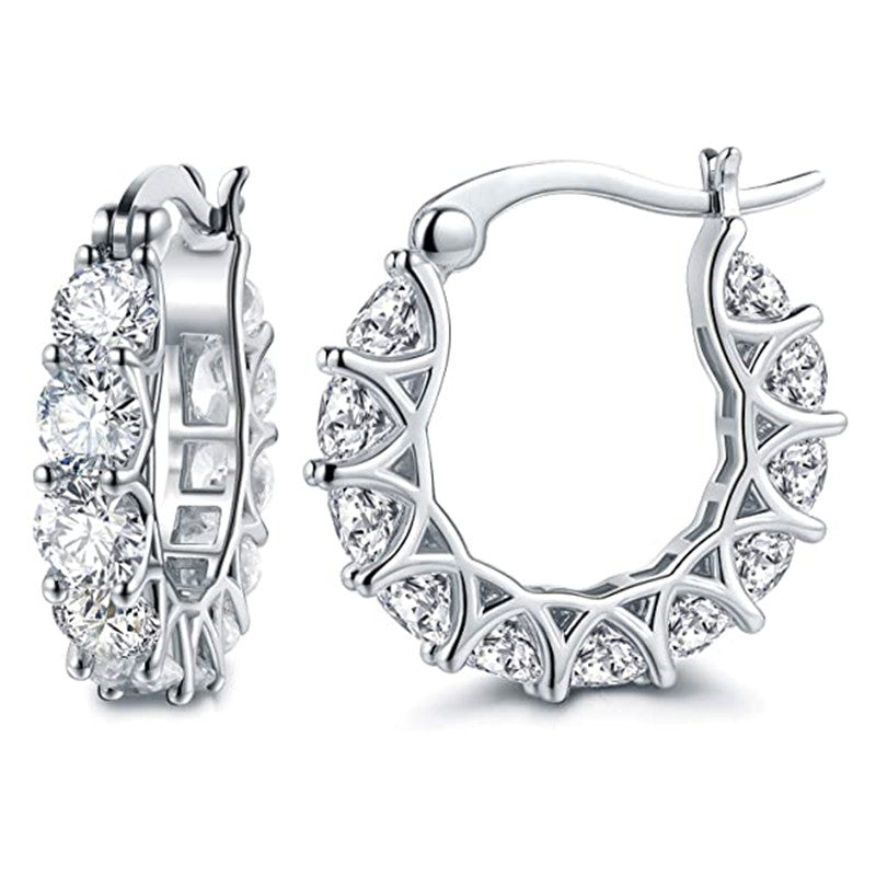 Stylish Cubic Zirconia Women Hoop Earrings for Daily Wear