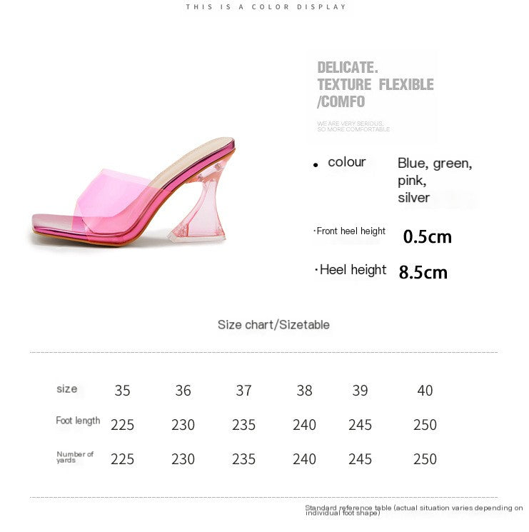 Fashionable Transparent High Heels for Women