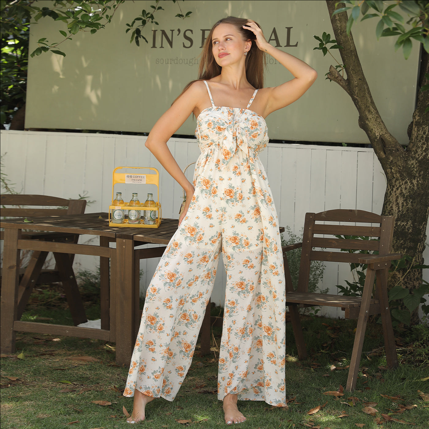 Women's Fashion Simple floral Jumpsuit. Printed Dresses