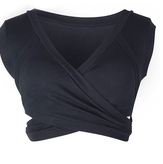 Women's Sleeveless Tie Crop Top Tank Top