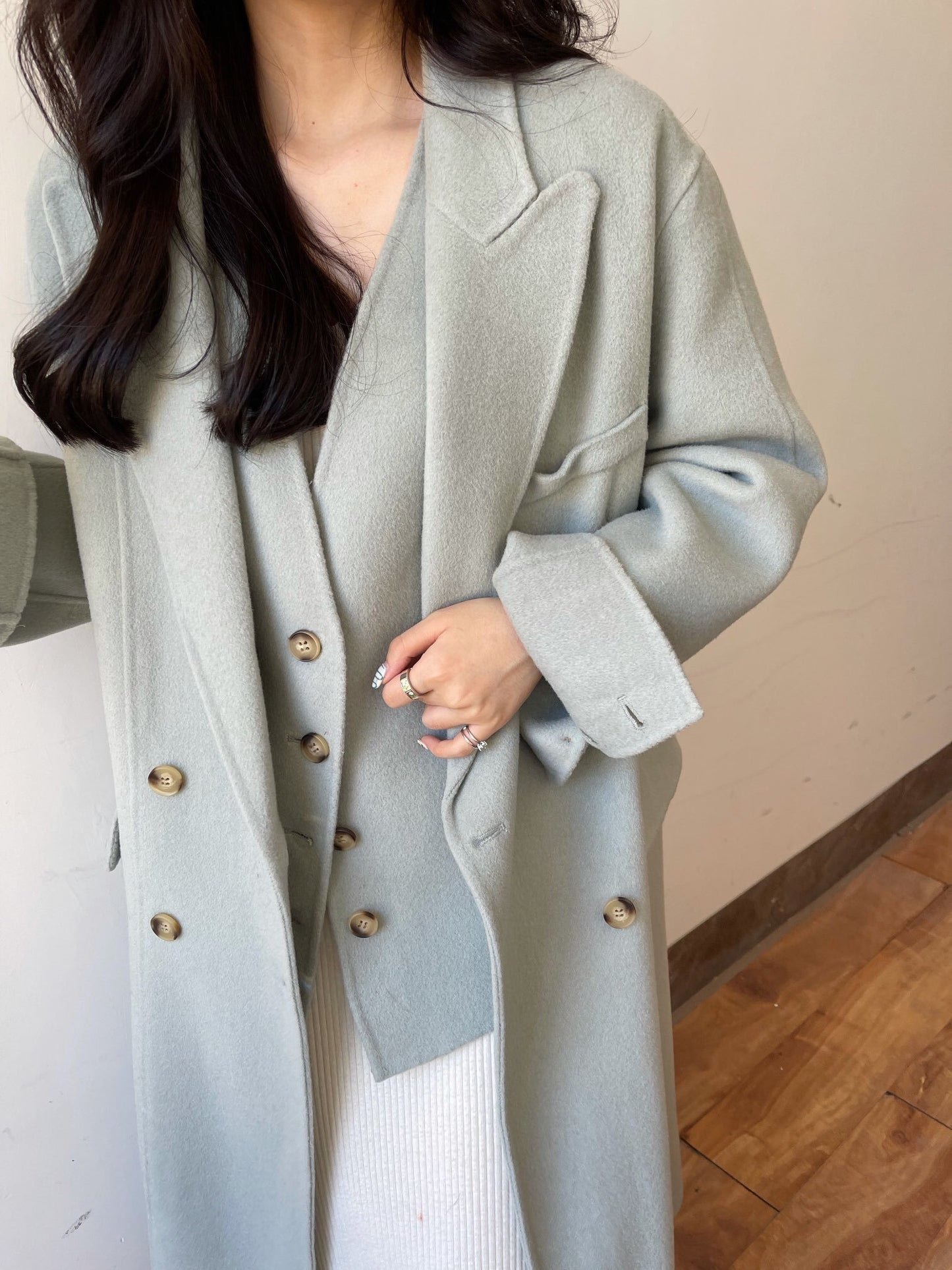 Women's Two-Piece Woolen Coat Vest Set
