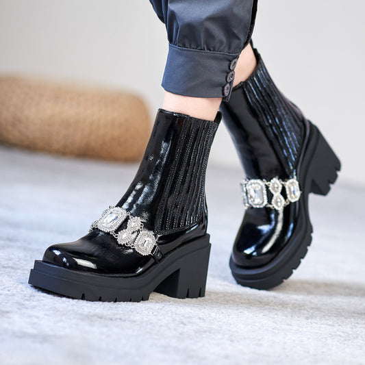 Women High Heel Knight Boots Ins Thick