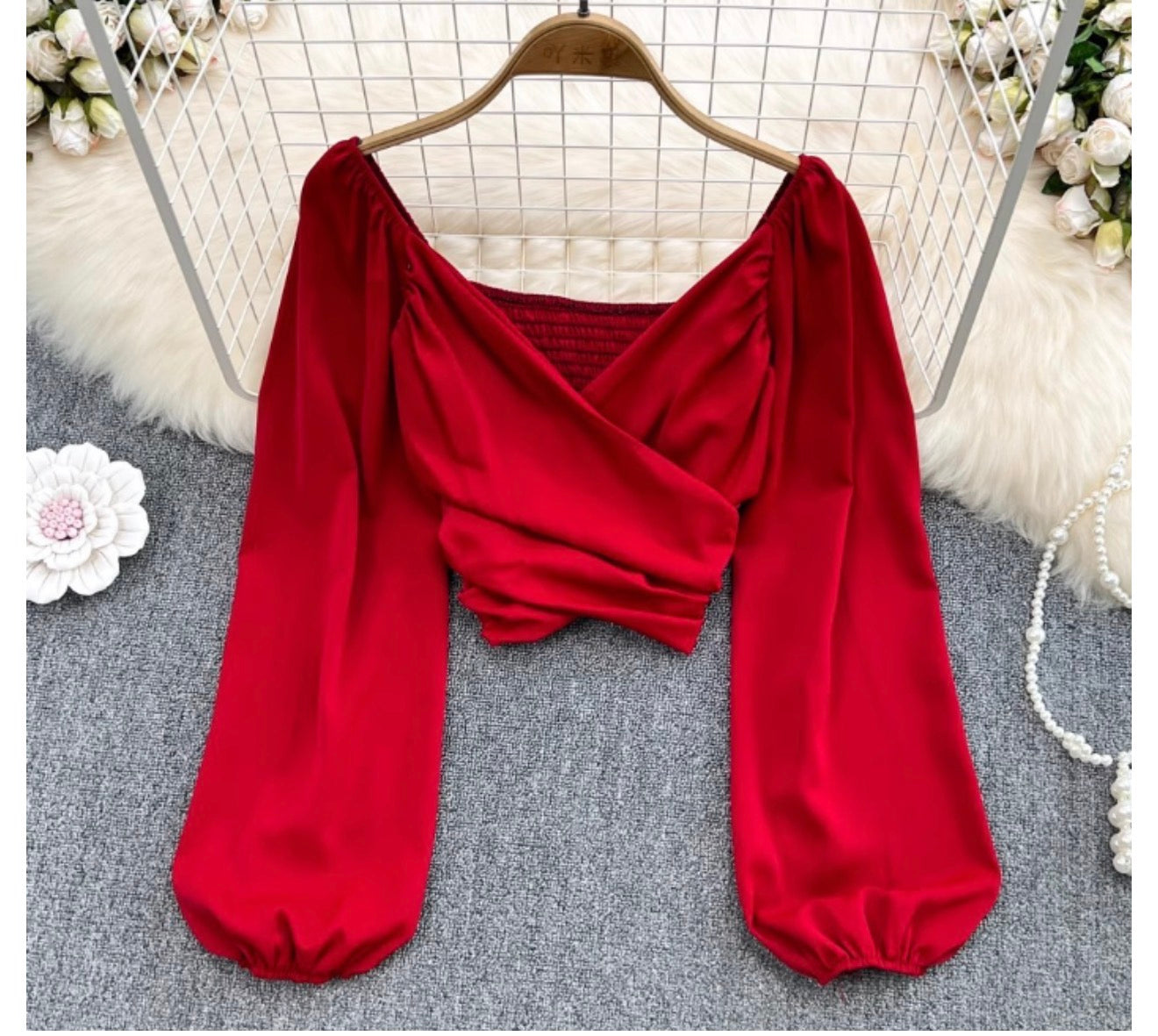 Elegant Retro Chiffon Bubble Blouse for Women