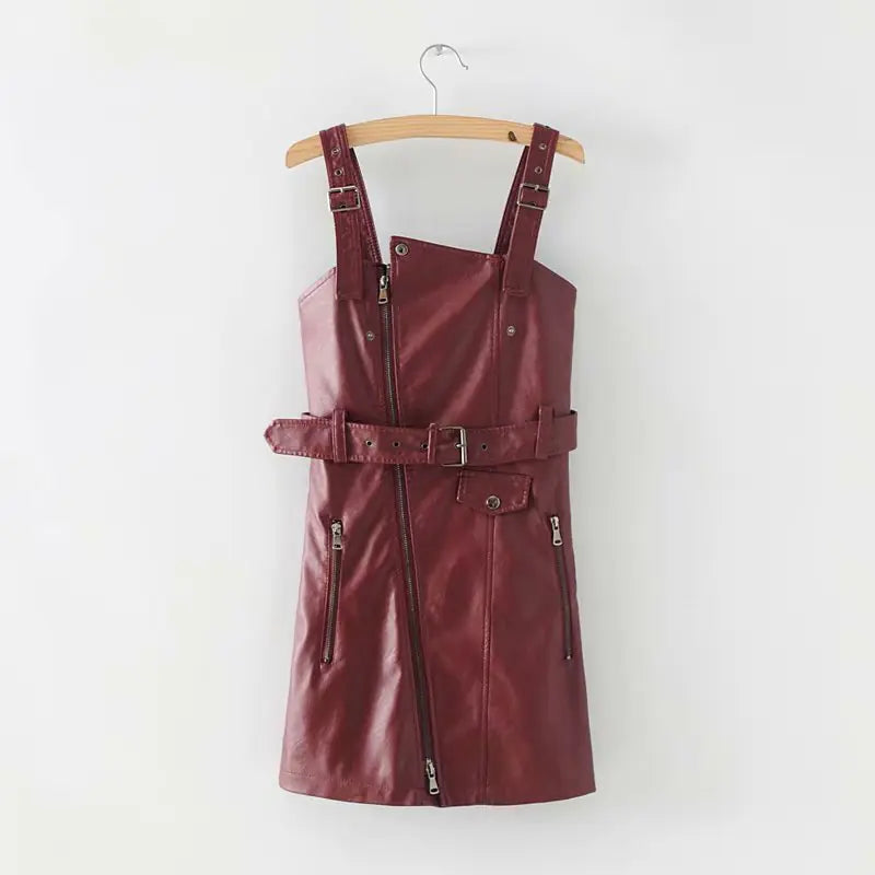 Strap Dress, PU Dress, Casual Dress