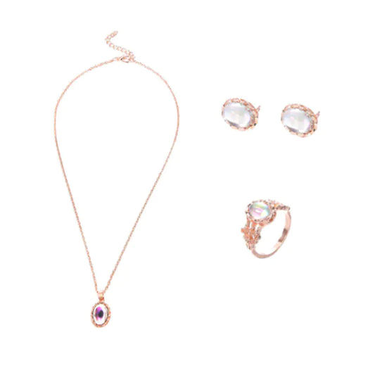 Bohemian Style Jewelry Set: Ring, Necklace & Earrings