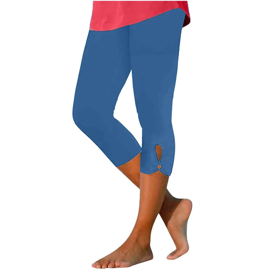 Womens Knee Length Capri Leggings. Floral Lace High Waist Skinny Cropped Workout Yoga Pants, Sport Casual Pants