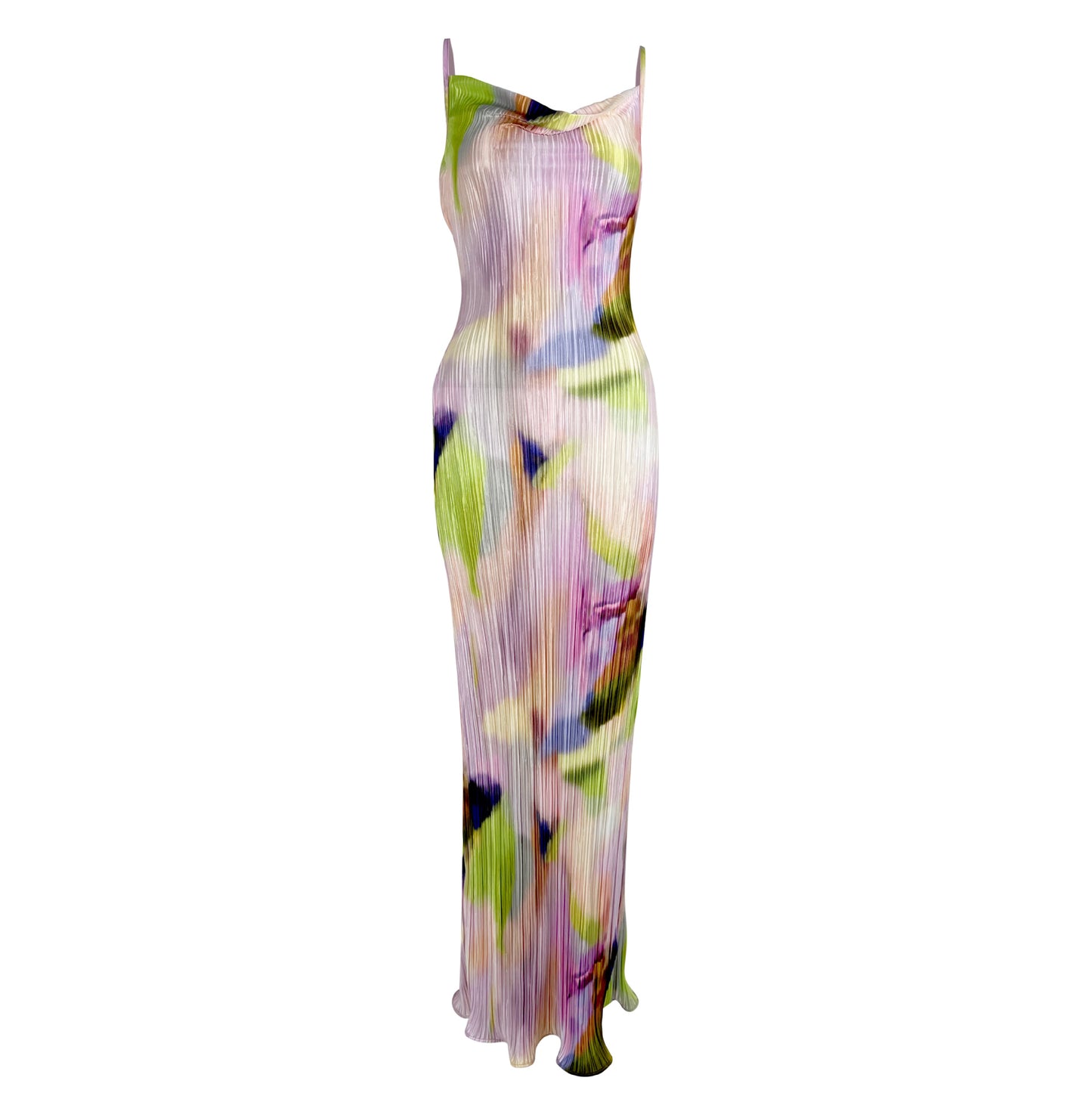 Women's Print Pleated Slim Fit Cami Dress HY009