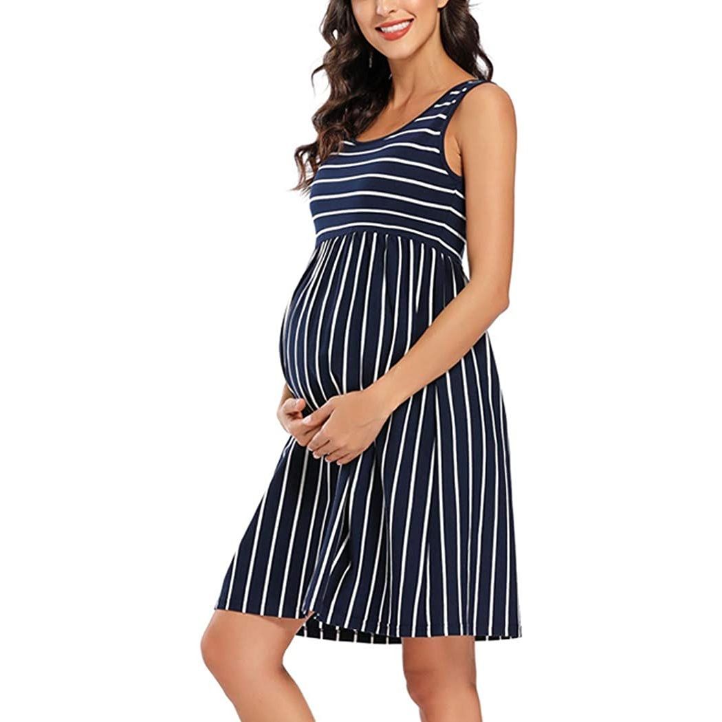 Comfortable Women's Maternity Striped Dress