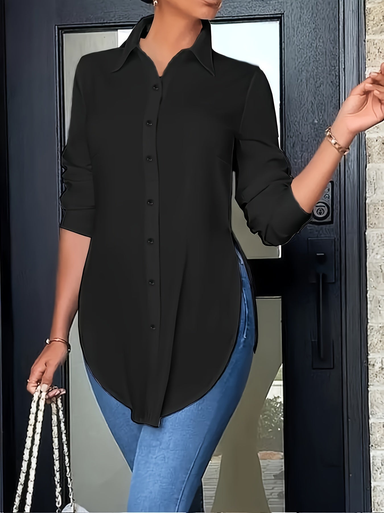 Long And Simple Casual Shirts, Can Be Worn In Four Seasons.