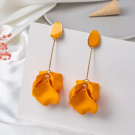 925 Silver Colorful Enamel Flower Earrings for Women