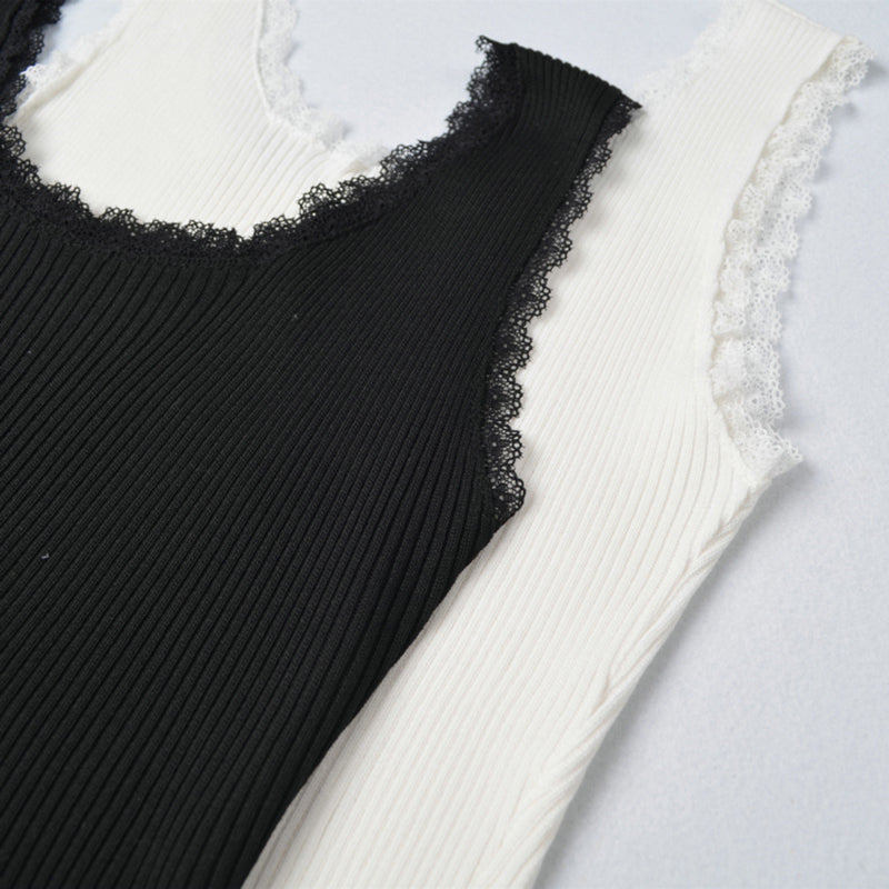 Cute Lace Women's Tight Elastic Tank Top
