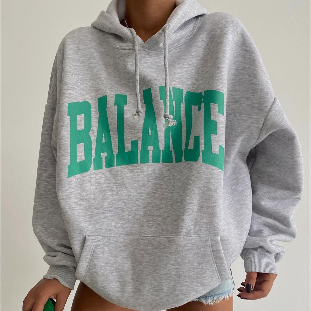 Women's Long Sleeve Hooded Tops with Print Design