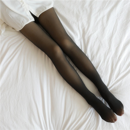 Translucent Fleece Lined Leggings.Tights Fall And Winter Warm Fleece Pantyhose, Women Thermal Winter Tights
