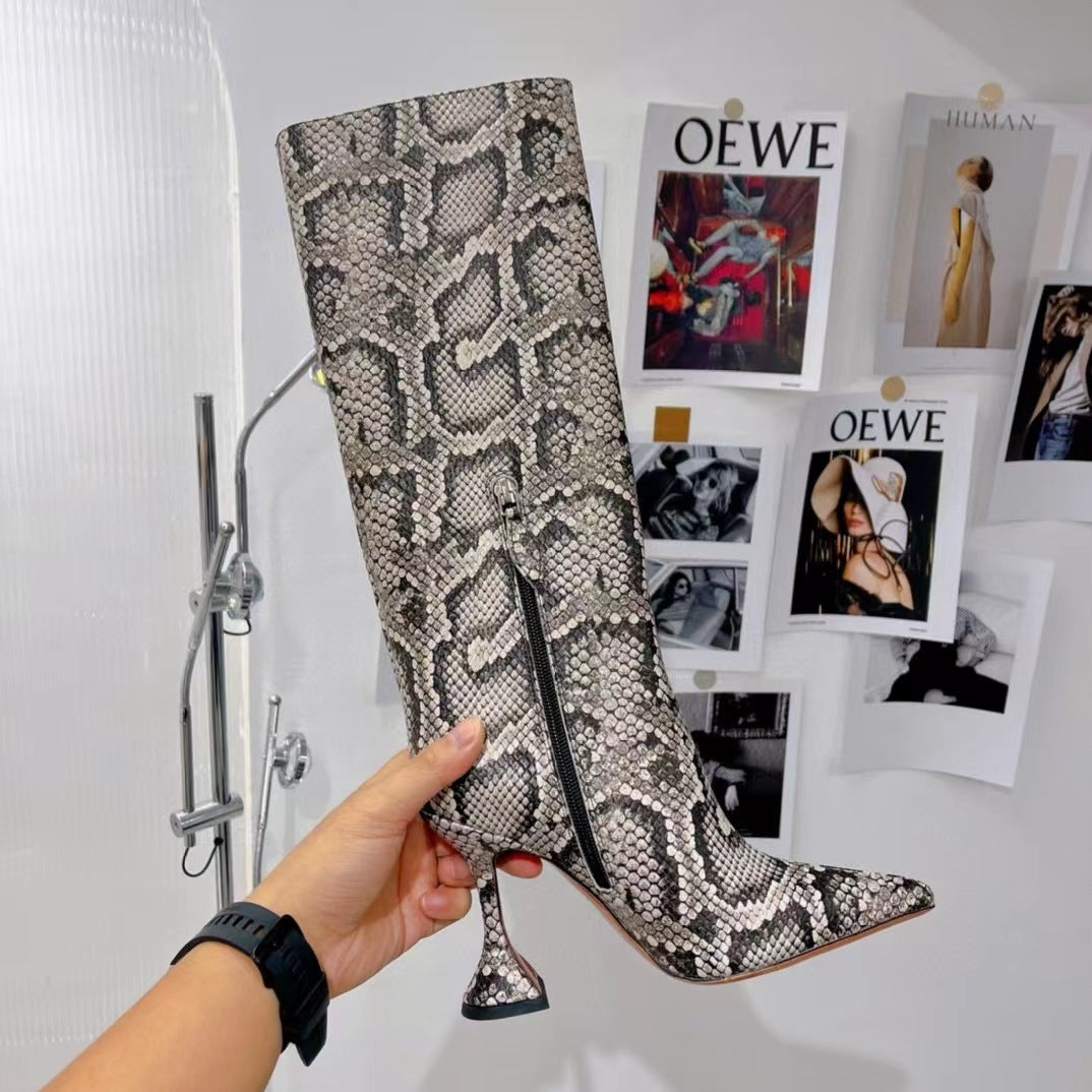 Pointed Women's High Heels with Side Zipper Design