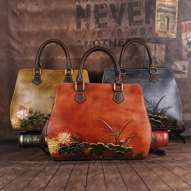 Cowhide Cross-Border Retro Ladies Handbags