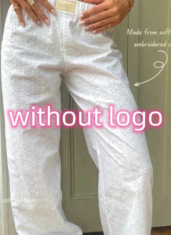 Fashion Y2K Striped Straight Trousers. Summer Elastic High Waist Wide Leg Pants For Women
