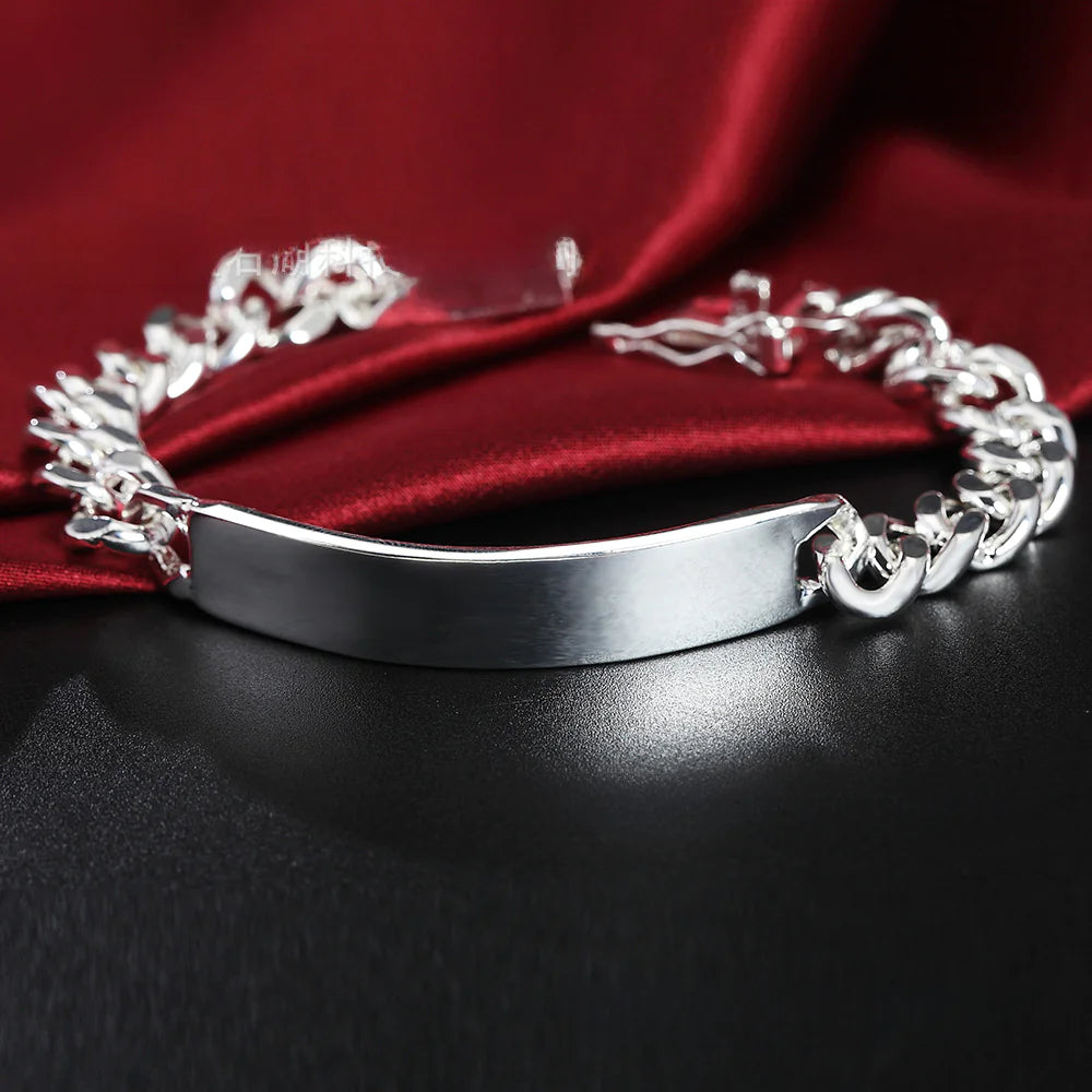 10M Leather Bracelet - Fashionable Silver Jewelry