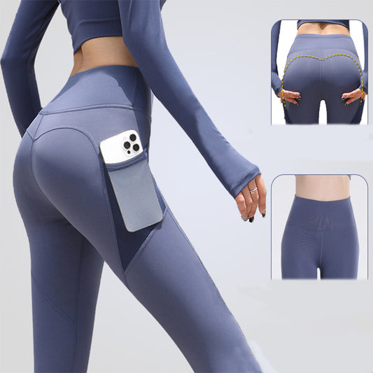 Gym Sport Seamless Leggings With Pockets . Push Up High Waist Women Fitness Running Yoga Pants.
