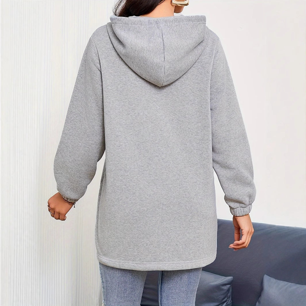 Solid Color Outdoor Autumn And Winter Leisure Loose Long Sleeve Sweatershirt